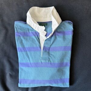 XL J. Crew Always re-issued Light Blue and Purple Striped Rugby